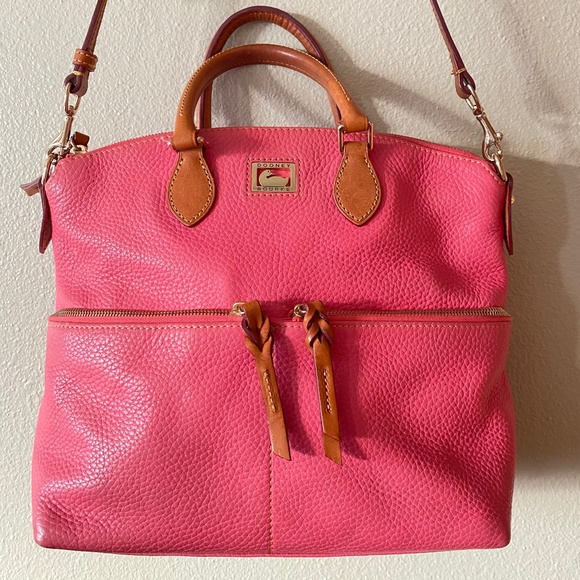 Dooney & Bourke Handbags - Dooney & Bourke Pink Pebbled Leather Shoulder or Crossbody Purse Bag